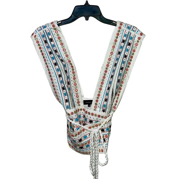 Cropped Embroidered Top Majorelle Breanna Festival Wrap Gold Metallic - Picture 11 of 11